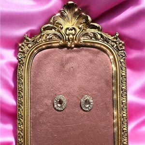 Zara Oval Rhinestone Stud Earrings